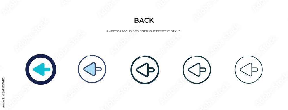 Poster back icon in different style vector illustration. two colored and black back vector icons designed i