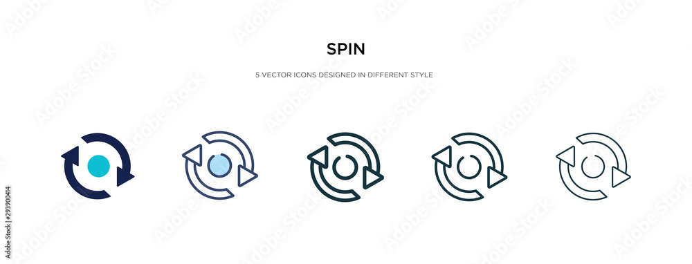 Aufkleber spin icon in different style vector illustration. two colored and black spin vector icons designed i