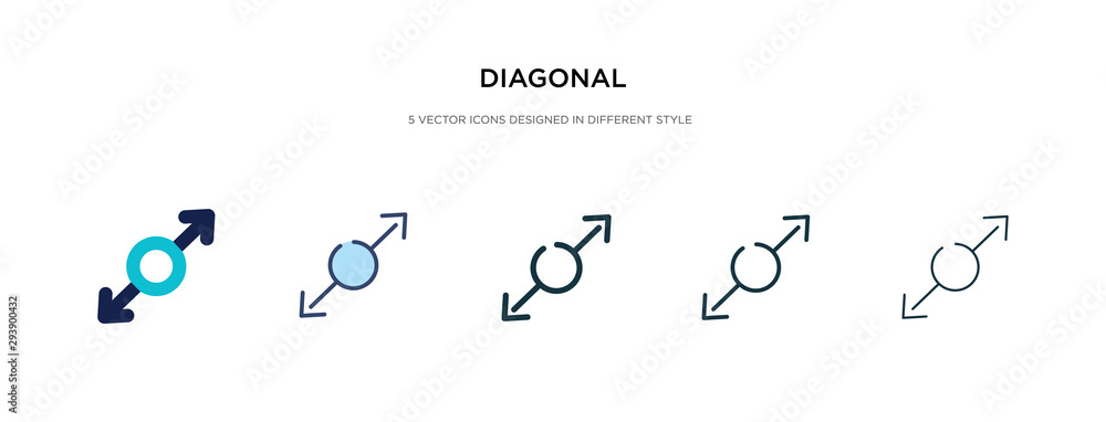 Poster diagonal icon in different style vector illustration. two colored and black diagonal vector icons de