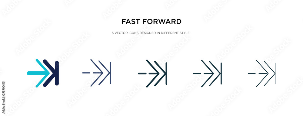 Poster fast forward icon in different style vector illustration. two colored and black fast forward vector 