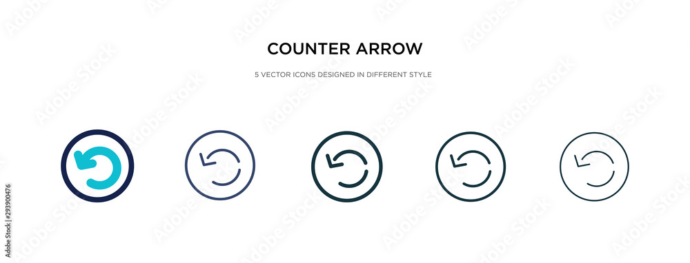 Poster counter arrow icon in different style vector illustration. two colored and black counter arrow vecto