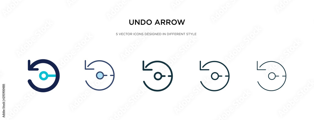 Poster undo arrow icon in different style vector illustration. two colored and black undo arrow vector icon