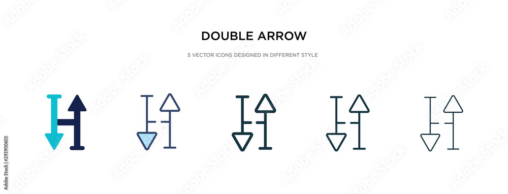 Aufkleber double arrow icon in different style vector illustration. two colored and black double arrow vector 