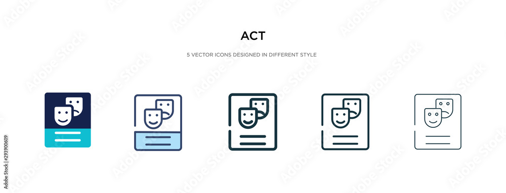 Poster act icon in different style vector illustration. two colored and black act vector icons designed in 