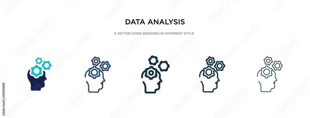 Poster data analysis icon in different style vector illustration. two colored and black data analysis vecto