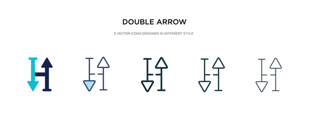 double arrow icon in different style vector illustration. two colored and black double arrow vector icons designed in filled, outline, line and stroke style can be used for web, mobile, ui