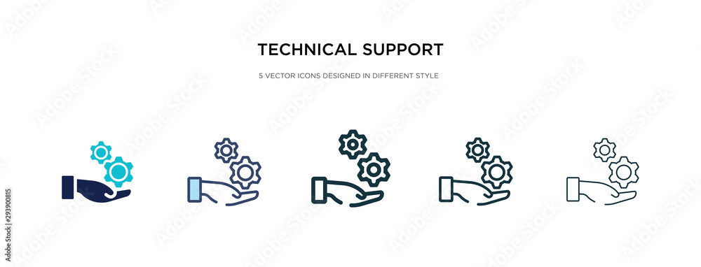 Poster technical support icon in different style vector illustration. two colored and black technical suppo