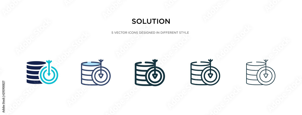 Poster solution icon in different style vector illustration. two colored and black solution vector icons de