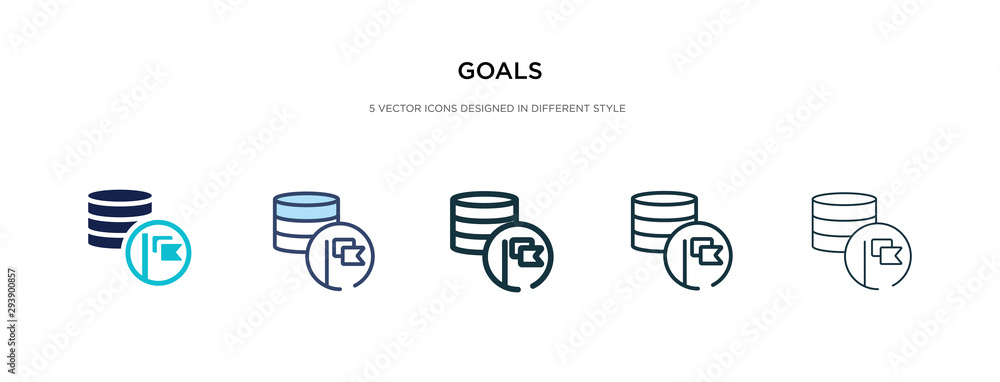 Poster goals icon in different style vector illustration. two colored and black goals vector icons designed