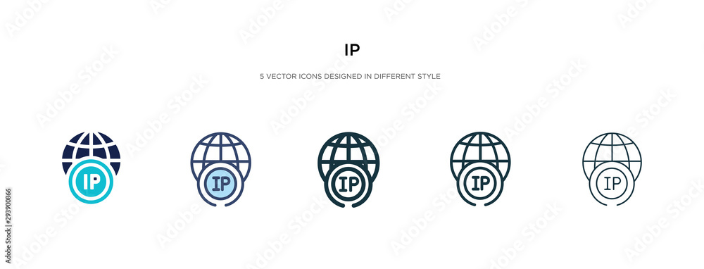 Poster ip icon in different style vector illustration. two colored and black ip vector icons designed in fi