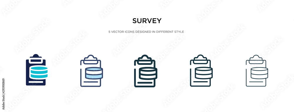 Aufkleber survey icon in different style vector illustration. two colored and black survey vector icons design