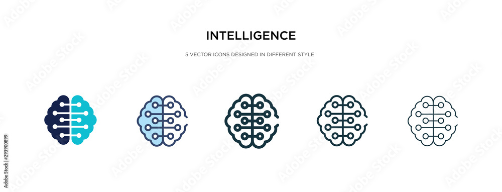 Poster intelligence icon in different style vector illustration. two colored and black intelligence vector 
