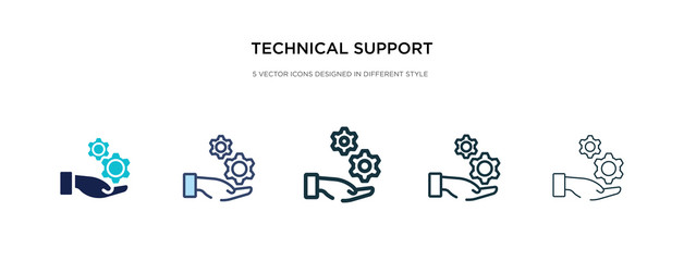 technical support icon in different style vector illustration. two colored and black technical support vector icons designed in filled, outline, line and stroke style can be used for web, mobile, ui - obrazy, fototapety, plakaty