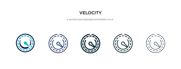 velocity icon in different style vector illustration. two colored and black velocity vector icons designed in filled, outline, line and stroke style can be used for web, mobile, ui - obrazy, fototapety, plakaty