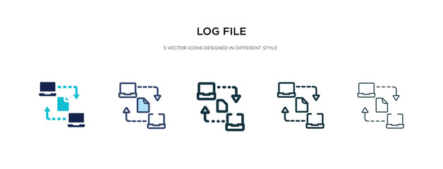 log file icon in different style vector illustration. two colored and black log file vector icons designed in filled, outline, line and stroke style can be used for web, mobile, ui - obrazy, fototapety, plakaty