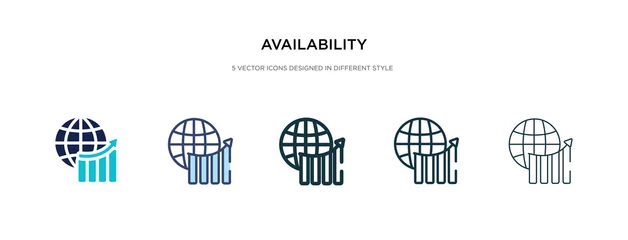 Fototapeten availability icon in different style vector illustration. two colored and black availability vector icons designed in filled, outline, line and stroke style can be used for web, mobile, ui © zaurrahimov