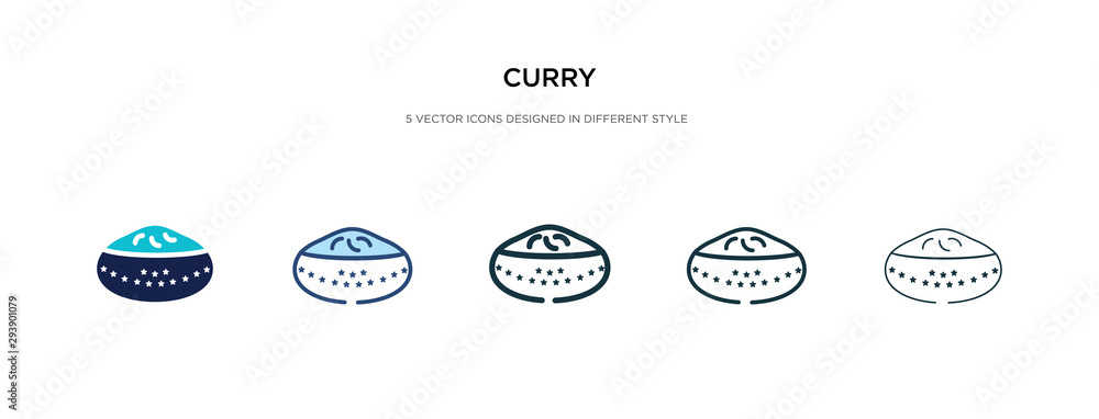 Poster curry icon in different style vector illustration. two colored and black curry vector icons designed