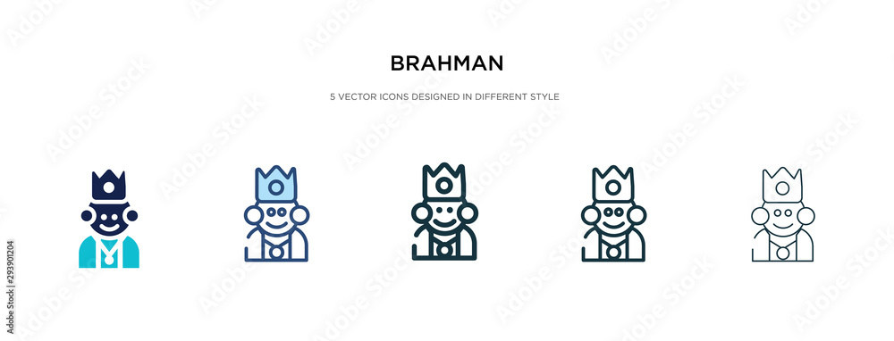 Poster brahman icon in different style vector illustration. two colored and black brahman vector icons desi