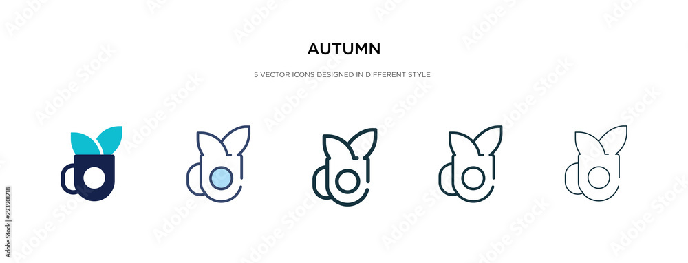Poster autumn icon in different style vector illustration. two colored and black autumn vector icons design