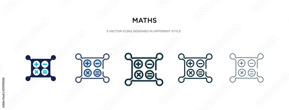 Poster maths icon in different style vector illustration. two colored and black maths vector icons designed