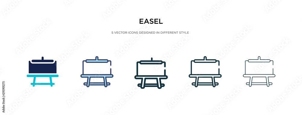 Poster easel icon in different style vector illustration. two colored and black easel vector icons designed