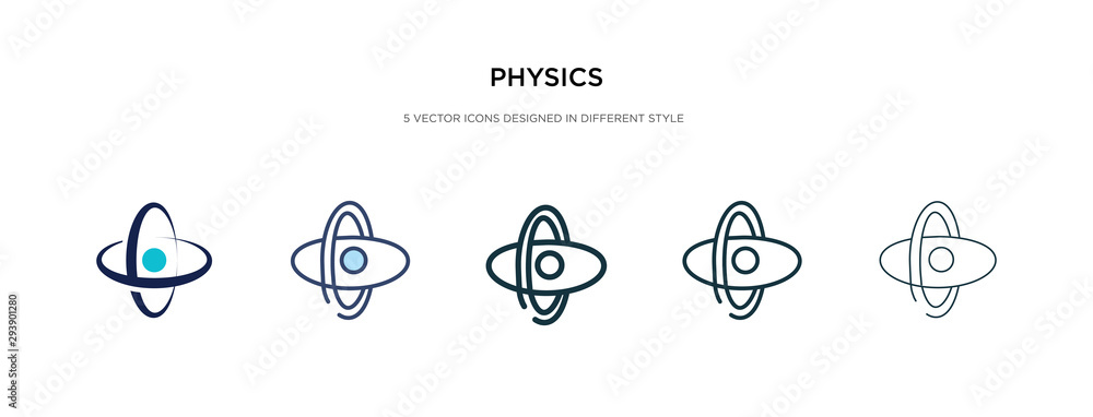 Aufkleber physics icon in different style vector illustration. two colored and black physics vector icons desi