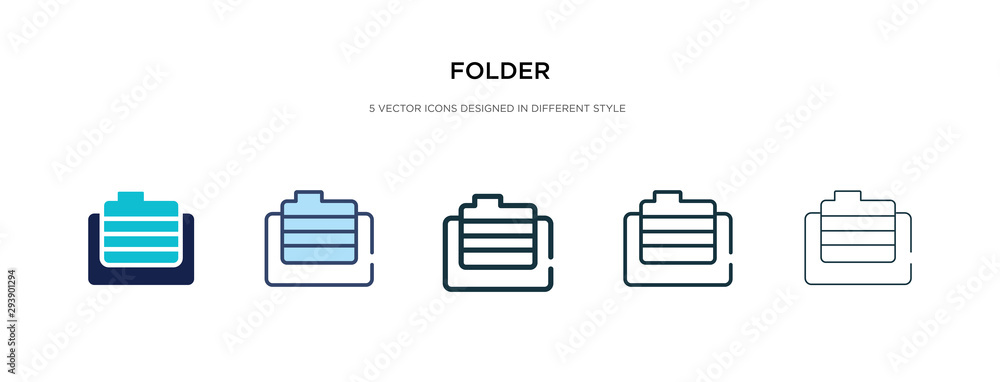 Poster folder icon in different style vector illustration. two colored and black folder vector icons design
