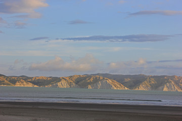 Panorama seen from mahia beach in opoutama