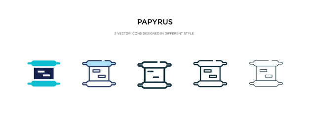 papyrus icon in different style vector illustration. two colored and black papyrus vector icons designed in filled, outline, line and stroke style can be used for web, mobile, ui