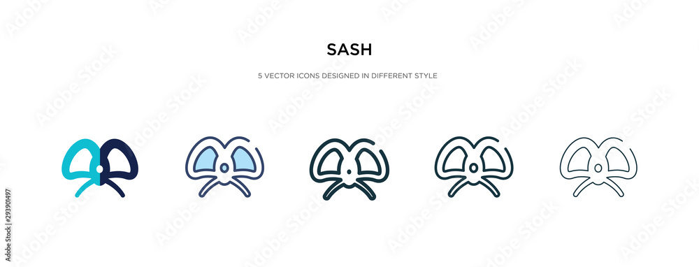 Poster sash icon in different style vector illustration. two colored and black sash vector icons designed i