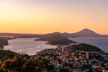 scenic view of the croatian losinj islands in the kvarner gulf at sunset