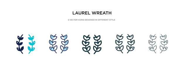 laurel wreath icon in different style vector illustration. two colored and black laurel wreath vector icons designed in filled, outline, line and stroke style can be used for web, mobile, ui