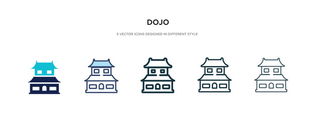 dojo icon in different style vector illustration. two colored and black dojo vector icons designed in filled, outline, line and stroke style can be used for web, mobile, ui