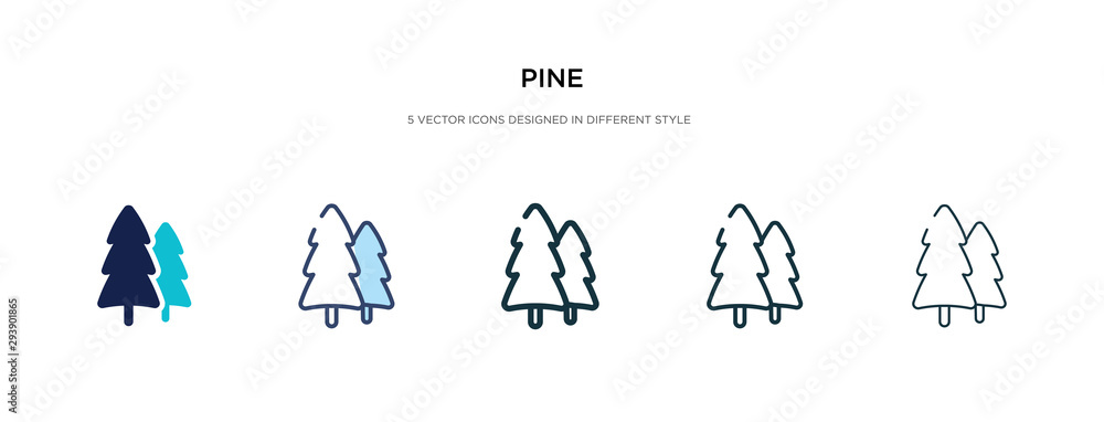 Poster pine icon in different style vector illustration. two colored and black pine vector icons designed i