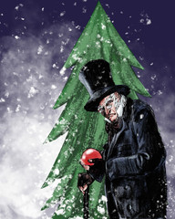 MR. Scrooge.Eine Weihnachtsgeschichte.Illustration.