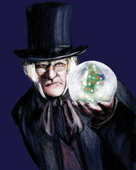 MR. Scrooge.Eine Weihnachtsgeschichte.Illustration.