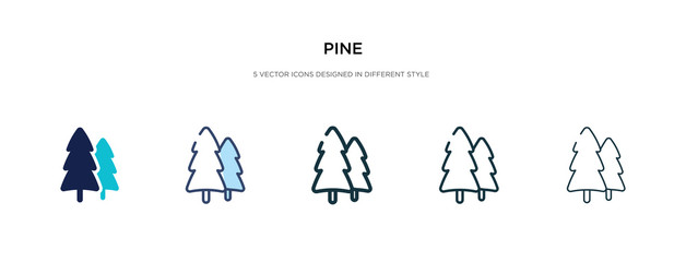 pine icon in different style vector illustration. two colored and black pine vector icons designed in filled, outline, line and stroke style can be used for web, mobile, ui