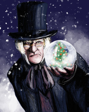 MR. Scrooge.Eine Weihnachtsgeschichte.Illustration.