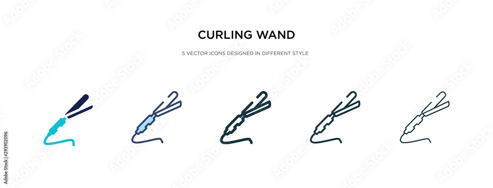 Poster curling wand icon in different style vector illustration. two colored and black curling wand vector 