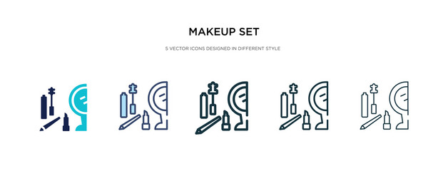 makeup set icon in different style vector illustration. two colored and black makeup set vector icons designed in filled, outline, line and stroke style can be used for web, mobile, ui