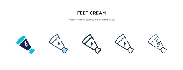 feet cream icon in different style vector illustration. two colored and black feet cream vector icons designed in filled, outline, line and stroke style can be used for web, mobile, ui