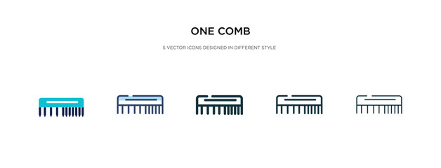 one comb icon in different style vector illustration. two colored and black one comb vector icons designed in filled, outline, line and stroke style can be used for web, mobile, ui