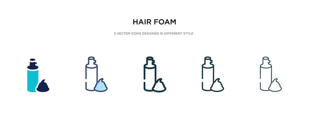 hair foam icon in different style vector illustration. two colored and black hair foam vector icons designed in filled, outline, line and stroke style can be used for web, mobile, ui