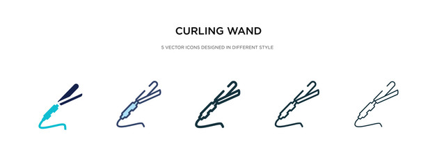 curling wand icon in different style vector illustration. two colored and black curling wand vector icons designed in filled, outline, line and stroke style can be used for web, mobile, ui