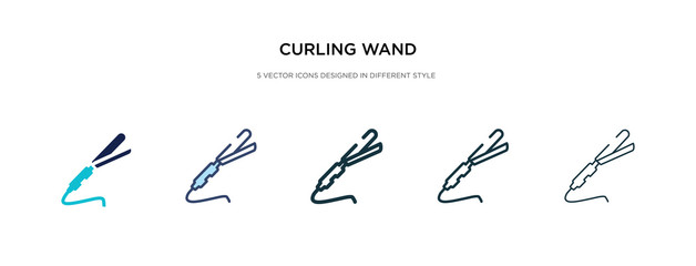 curling wand icon in different style vector illustration. two colored and black curling wand vector icons designed in filled, outline, line and stroke style can be used for web, mobile, ui
