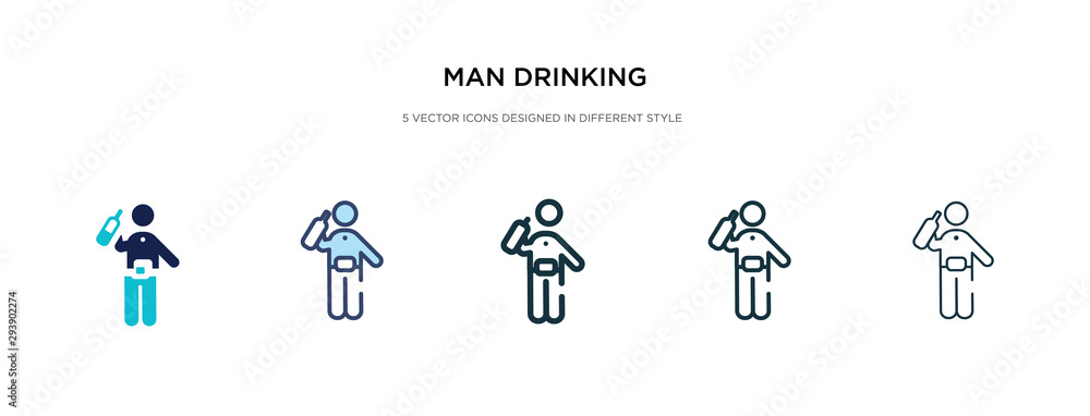 Aufkleber man drinking icon in different style vector illustration. two colored and black man drinking vector 