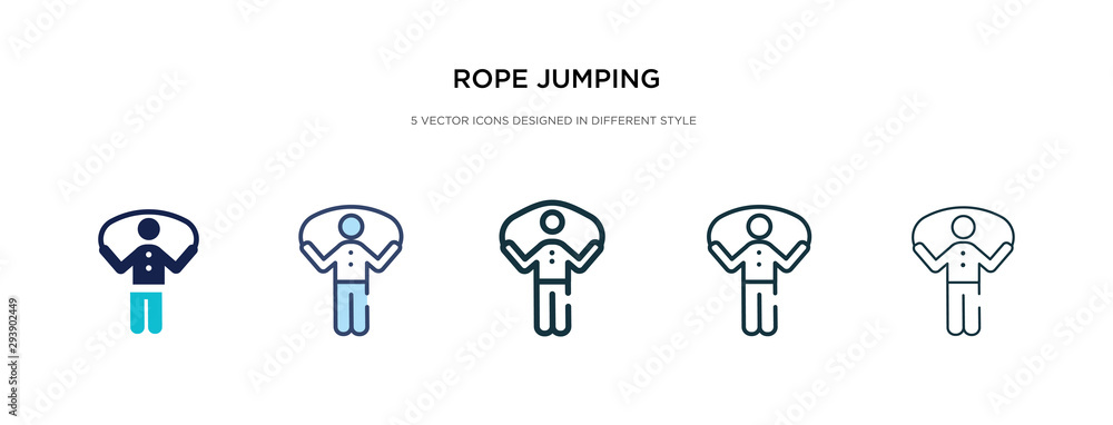 Poster rope jumping icon in different style vector illustration. two colored and black rope jumping vector 