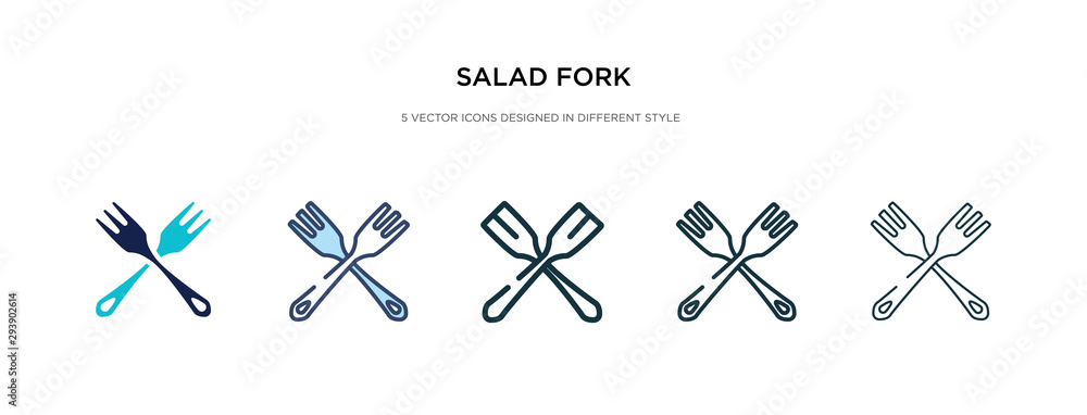 Poster salad fork icon in different style vector illustration. two colored and black salad fork vector icon