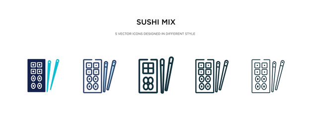 sushi mix icon in different style vector illustration. two colored and black sushi mix vector icons designed in filled, outline, line and stroke style can be used for web, mobile, ui