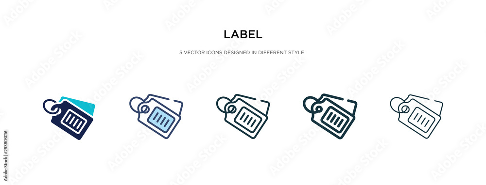Poster label icon in different style vector illustration. two colored and black label vector icons designed